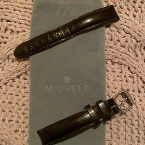 Michele Watch Brown Leather Strap